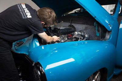 F150 blue under hood carb wiring Ross